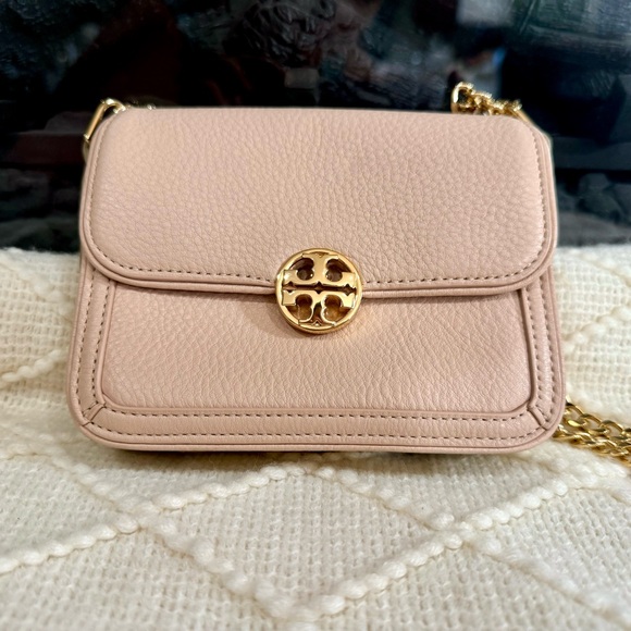 Tory Burch - Light Oak And Spark Gold - Duet Leather Shoulder Bag - Picture 1 of 16